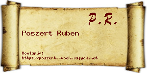 Poszert Ruben névjegykártya